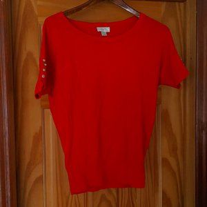 Ann Taylor LOFT - Short Sleeve Sweater - Red - S